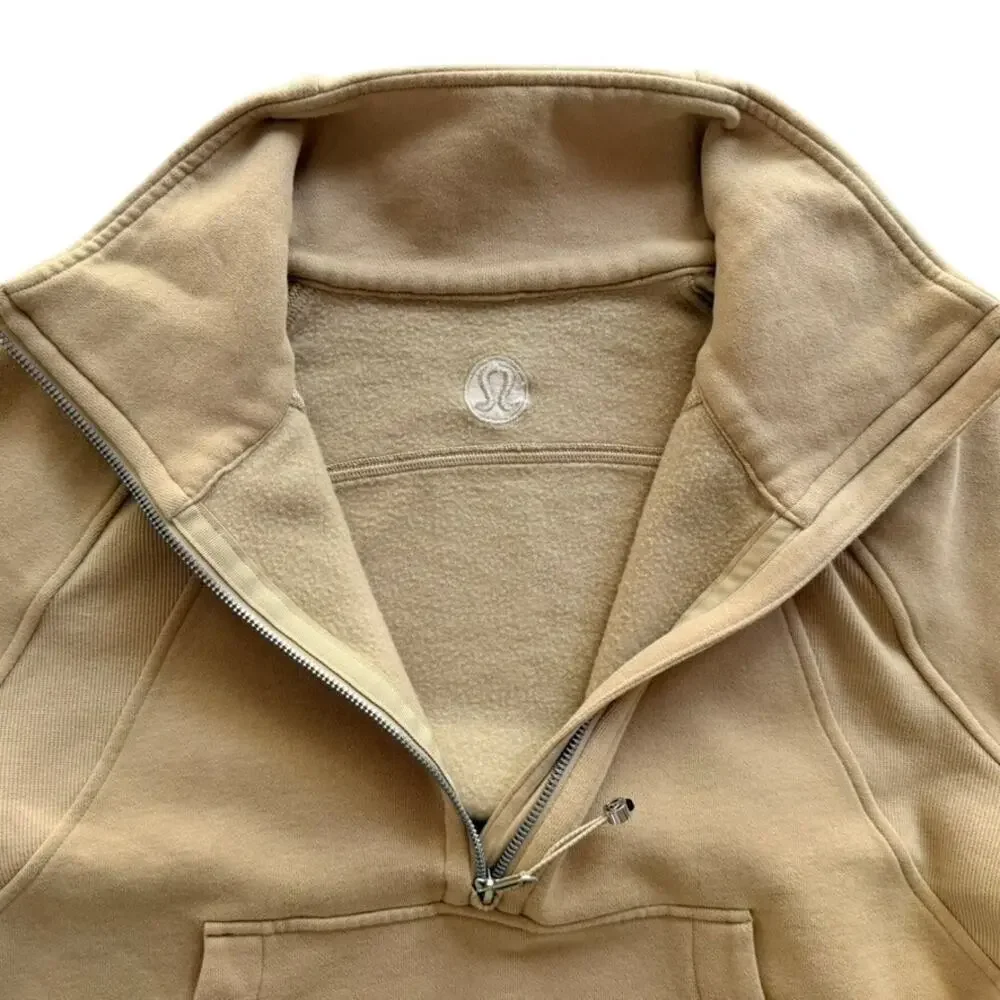 Lululemon Scuba Oversized Funnel Neck Sweatshirt Trench Tan Size M/L Fleece